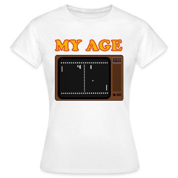 Pong TV MyAge - T-shirt Femme - blanc - Devant - AI Model Female 172 dark (172cm)