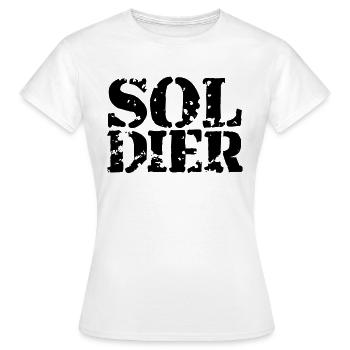 Timbre Soldat Logo Guerre Général Combattant de la Liberté - T-shirt Femme - blanc - Devant - AI Model Female 172 dark (172cm)