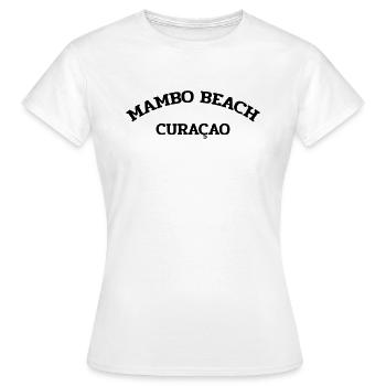 Mambo Beach - Curacao - Dutch Caribbean - Karibik - Frauen T-Shirt - Weiß - Vorne - AI Model Female 172 dark (172cm)
