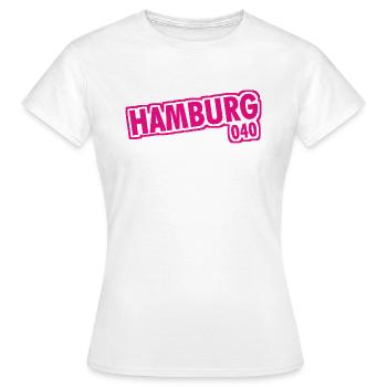 Hamburg - 040 - Hansestadt - Alster - Elbe - Frauen T-Shirt - Weiß - Vorne - AI Model Female 172 dark (172cm)