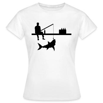 Angling - Women's T-Shirt - white - Front - AI Model Female 172 dark (172cm)
