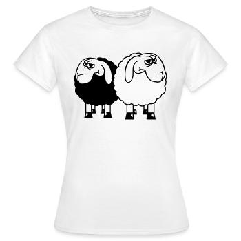 2 Équipe d’amis offensés sceptiques - T-shirt Femme - blanc - Devant - AI Model Female 172 dark (172cm)