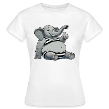 Eléphant en bikini - T-shirt Femme - blanc - Devant - AI Model Female 172 dark (172cm)