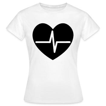 heartbeat - Women's T-Shirt - white - Front - AI Model Female 172 dark (172cm)