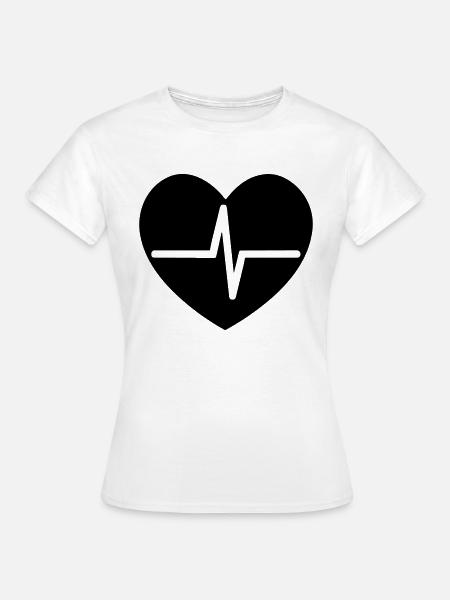Herzschlag - Frauen T-Shirt - Weiß