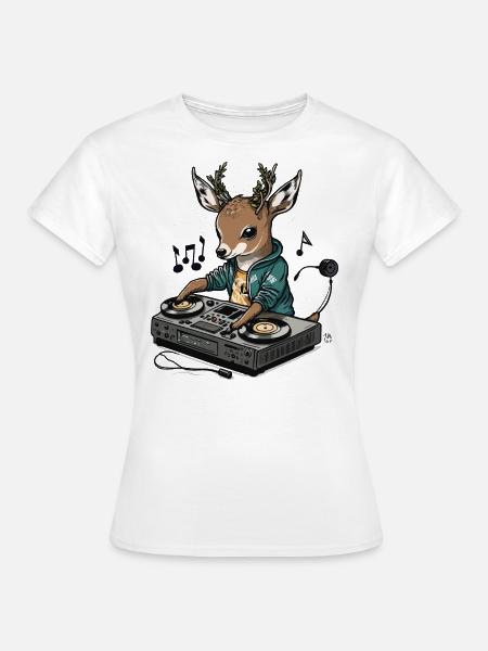 DJ Hirsch - Frauen T-Shirt - Weiß