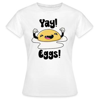 Juhu-Eier - Frauen T-Shirt - Weiß - Vorne - AI Model Female 172 dark (172cm)