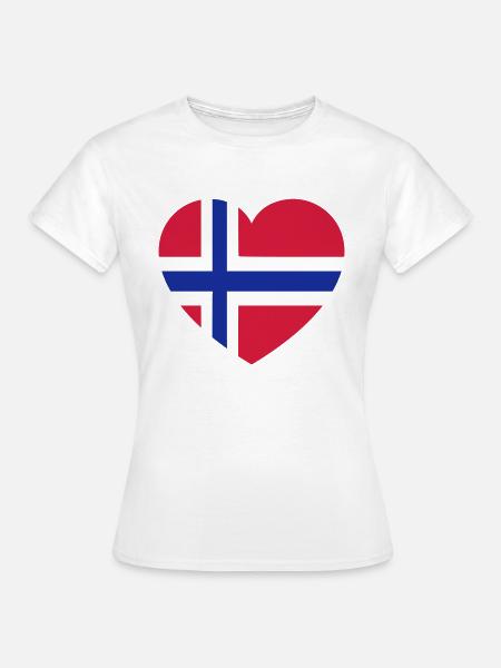 Norsk - T-skjorte for kvinner - hvit