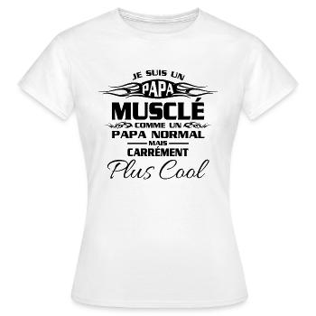 Papas musclés - T-shirt Femme - blanc - Devant - AI Model Female 172 dark (172cm)