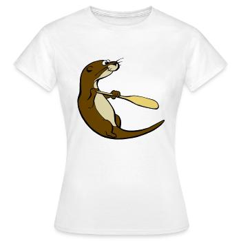 Classic Song of the Paddle otter logo - Women's T-Shirt - white - Front - AI Model Female 172 dark (172cm)