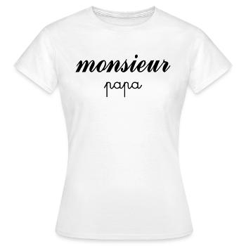 Monsieur Papa - T-shirt Femme - blanc - Devant - AI Model Female 172 dark (172cm)