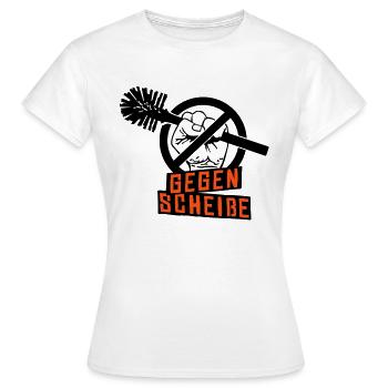 gegen scheisse - Frauen T-Shirt - Weiß - Vorne - AI Model Female 172 dark (172cm)
