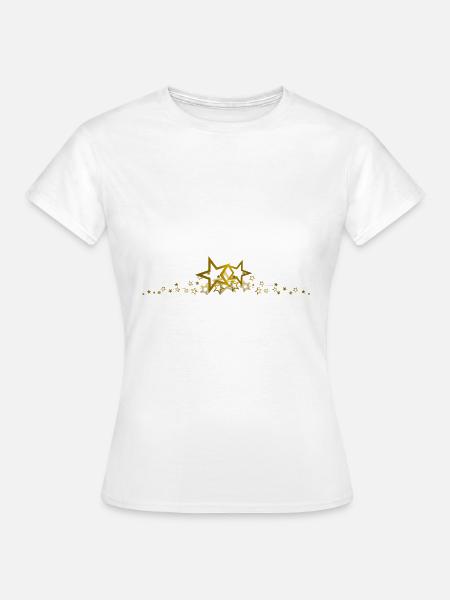 Sternrahmen Gold - Frauen T-Shirt - Weiß