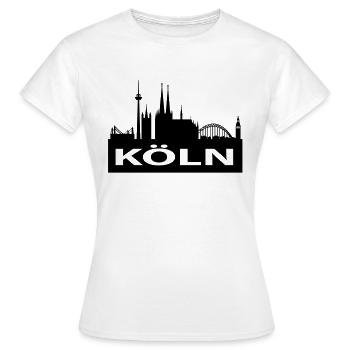 Skyline Cologne - Cathédrale de Cologne - T-shirt Femme - blanc - Devant - AI Model Female 172 dark (172cm)