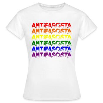 Antifascista -- Pride - Frauen T-Shirt - Weiß - Vorne - AI Model Female 172 dark (172cm)
