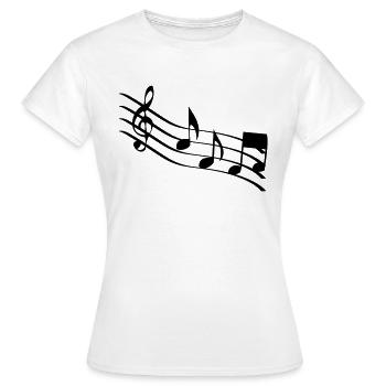 musiknoten - Frauen T-Shirt - Weiß - Vorne - AI Model Female 172 dark (172cm)