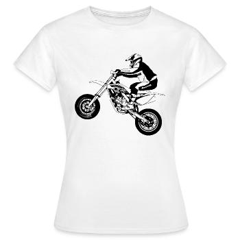 Supermoto - Frauen T-Shirt - Weiß - Vorne - AI Model Female 172 dark (172cm)