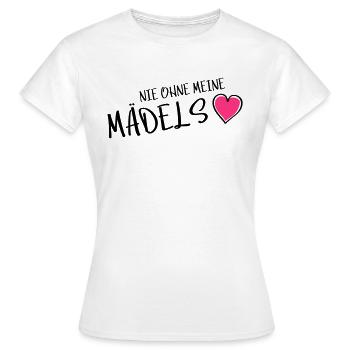 nie ohne meine maedels herz - Frauen T-Shirt - Weiß - Vorne - AI Model Female 172 dark (172cm)
