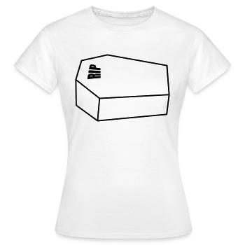 Geschlossener Sarg RIP Rest In Peace Beerdigung - Frauen T-Shirt - Weiß - Vorne - AI Model Female 172 dark (172cm)