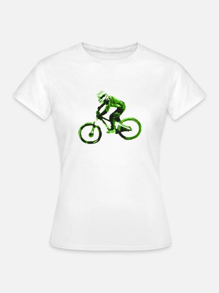Mountainbike MTB bergab - Frauen T-Shirt - Weiß