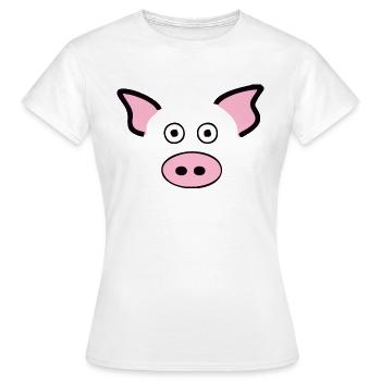 Schwein Gesicht - Frauen T-Shirt - Weiß - Vorne - AI Model Female 172 dark (172cm)