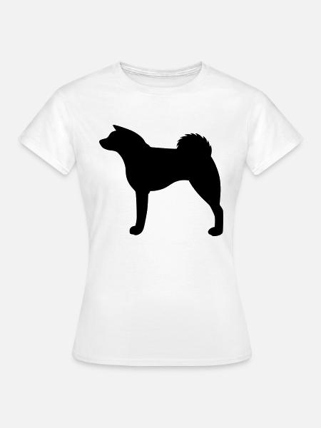 Akita inu silhouet - Vrouwen T-shirt - wit