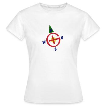 Geo caching 01 - Women's T-Shirt - white - Front - AI Model Female 172 dark (172cm)