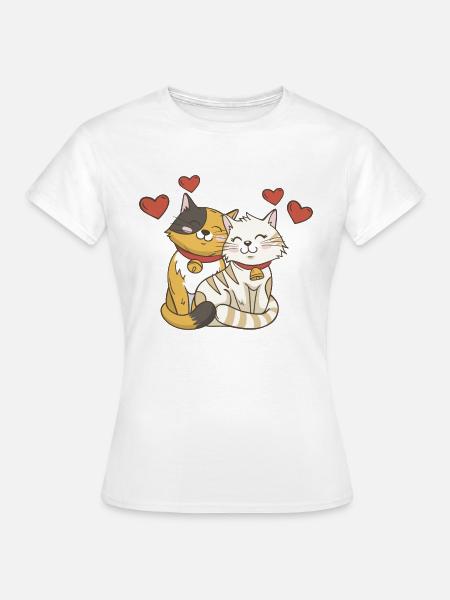 Katzenliebe - Frauen T-Shirt - Weiß