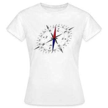 Kompass mit perspektive und schwarzer Skala - Frauen T-Shirt - Weiß - Vorne - AI Model Female 172 dark (172cm)
