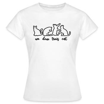 Un Deux Trois Katze Liebhaber Kätzchen Kitty Geschenk - Frauen T-Shirt - Weiß - Vorne - AI Model Female 172 dark (172cm)