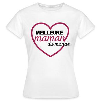 meilleure maman du monde - T-shirt Femme - blanc - Devant - AI Model Female 172 dark (172cm)