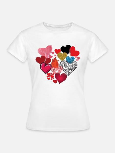 Herzen - Frauen T-Shirt - Weiß