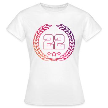 Couronne de 22 chiffres - T-shirt Femme - blanc - Devant - AI Model Female 172 dark (172cm)