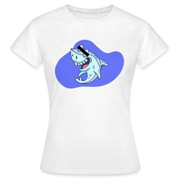 Cartoon Hai - Frauen T-Shirt - Weiß - Vorne - AI Model Female 172 dark (172cm)