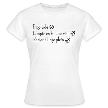 panier à linge plein humour - T-shirt Femme - blanc - Devant - AI Model Female 172 dark (172cm)
