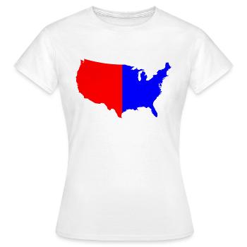 Usa Rouge Bleu Carte Silhouette - T-shirt Femme - blanc - Devant - AI Model Female 172 dark (172cm)