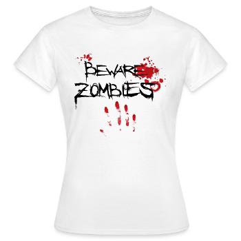 Beware Zombies - Women's T-Shirt - white - Front - AI Model Female 172 dark (172cm)