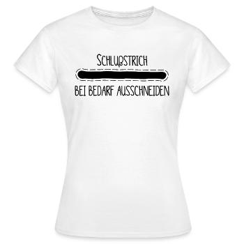 Schlußstrich - bei bedarf ausschneiden - Frauen T-Shirt - Weiß - Vorne - AI Model Female 172 dark (172cm)