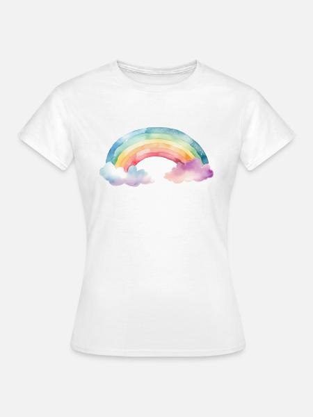 Aquarell Regenbogen - Frauen T-Shirt - Weiß