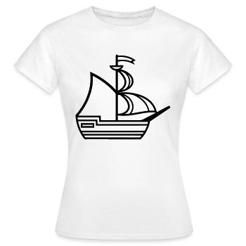 Bateau pirate - T-shirt Femme - blanc - Devant - AI Model Female 172 dark (172cm)