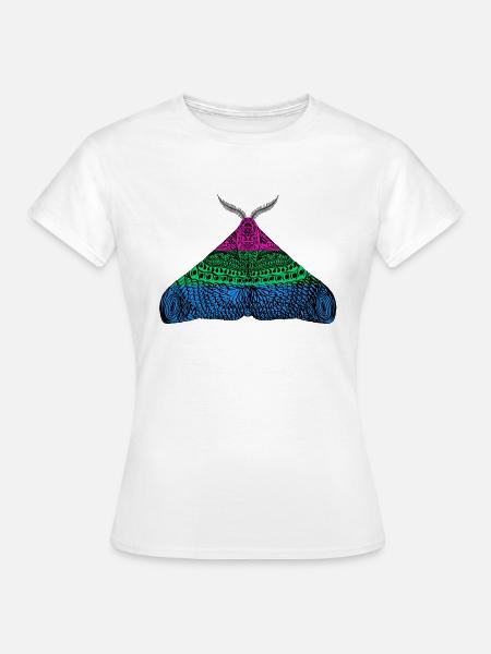 Polysexuell pride Motte - Frauen T-Shirt - Weiß