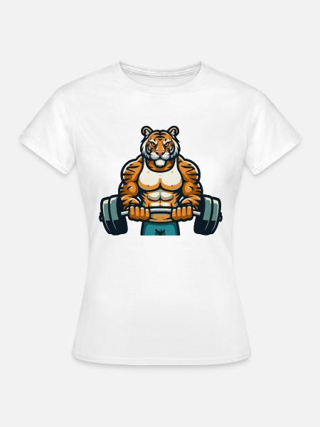 TIGER FITNESSSTUDIO - Frauen T-Shirt - Weiß