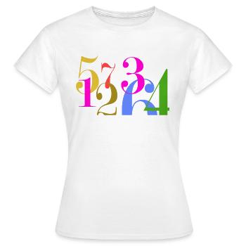 Piles de chiffres - T-shirt Femme - blanc - Devant - AI Model Female 172 dark (172cm)