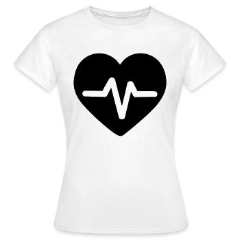 heartbeat - Women's T-Shirt - white - Front - AI Model Female 172 dark (172cm)