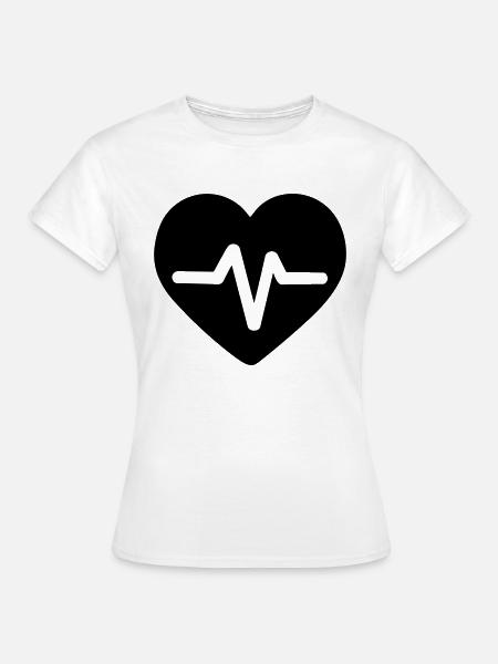 Herzschlag - Frauen T-Shirt - Weiß