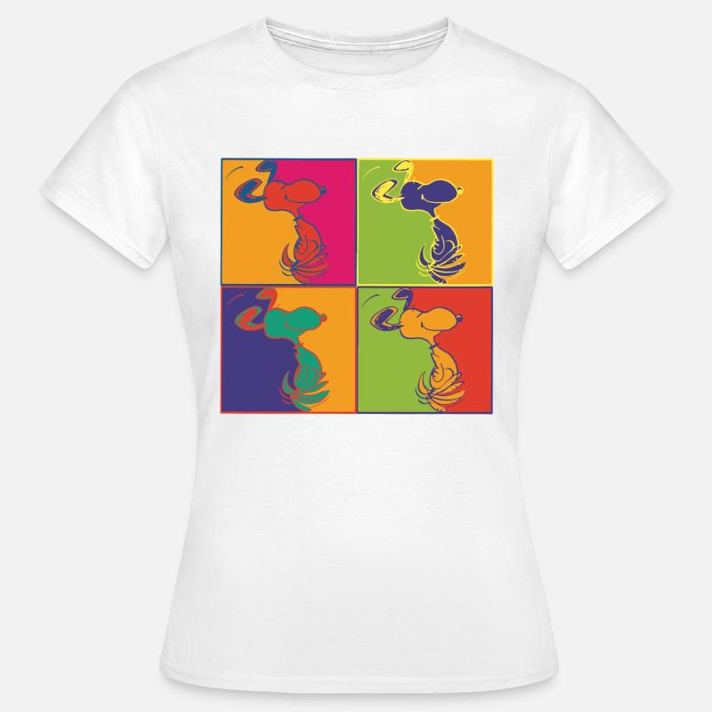 Peanuts Pop Art Design Snoopy - Maglietta da donna - bianco