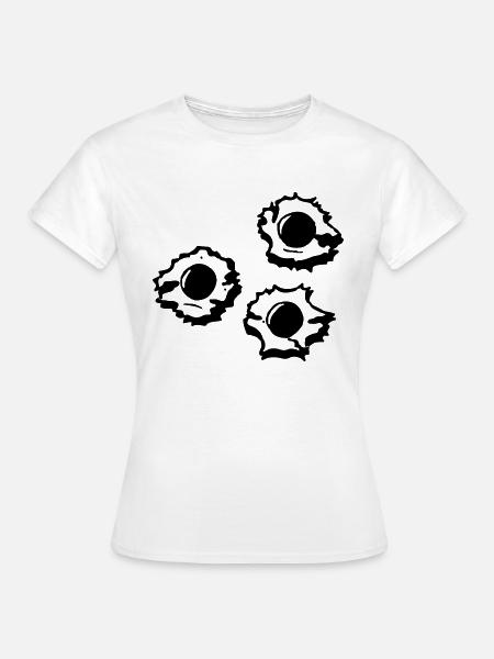 Schusslöcher - Frauen T-Shirt - Weiß