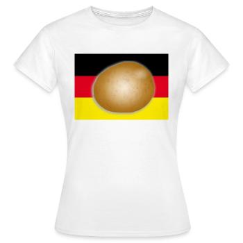 Deutschlandflagge Kartoffel - Frauen T-Shirt - Weiß - Vorne - AI Model Female 172 dark (172cm)