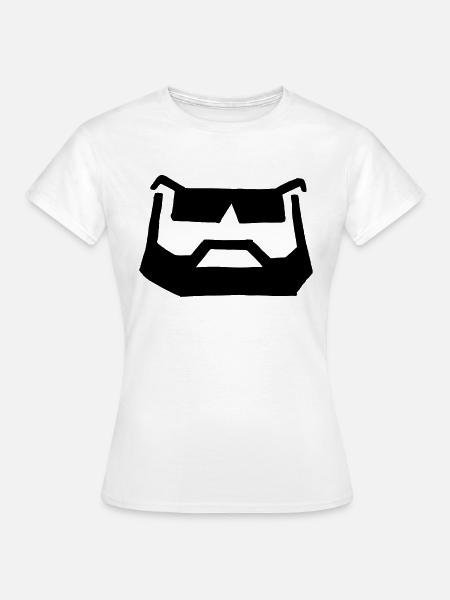 bart brille - Frauen T-Shirt - Weiß