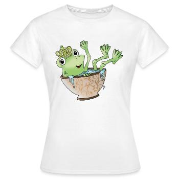 Grenouille grenouille roi couronne coupe de la couronne vert - T-shirt Femme - blanc - Devant - AI Model Female 172 dark (172cm)